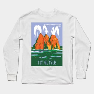 WPA Poster of Fly Ranch Geyser at Hualapai Geothermal Flats, Washoe County, Nevada Long Sleeve T-Shirt